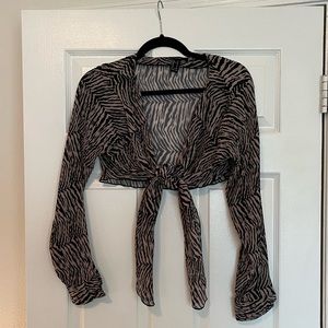 Zebra Tie up Top